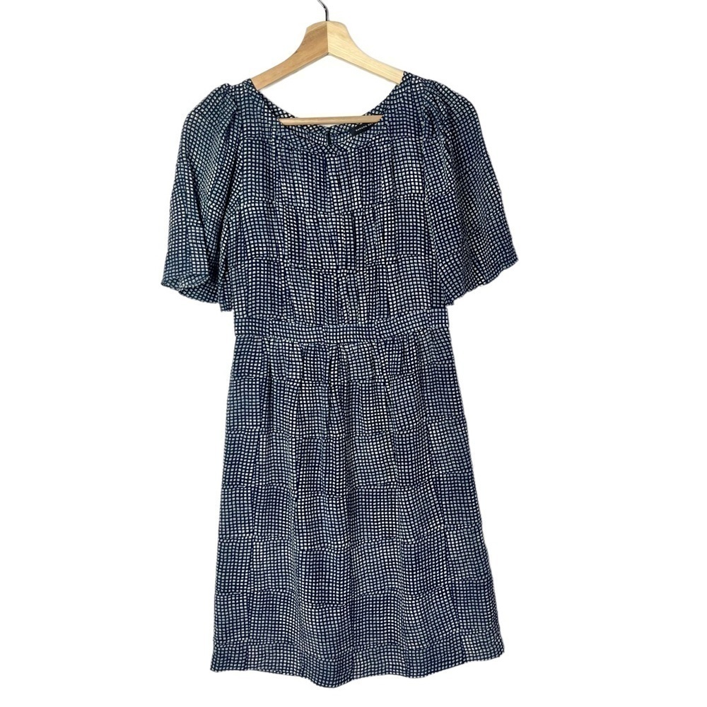 Banana Republic Blue Geo Print Silk‎ Mini Dress 0